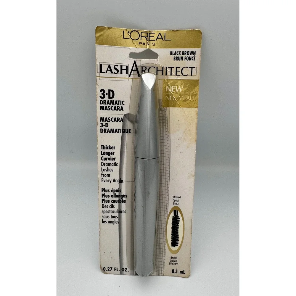 Vtg L'Oreal Lash Architect 3-D Dramatic Mascara 610 Blackest Black New NOS Prop